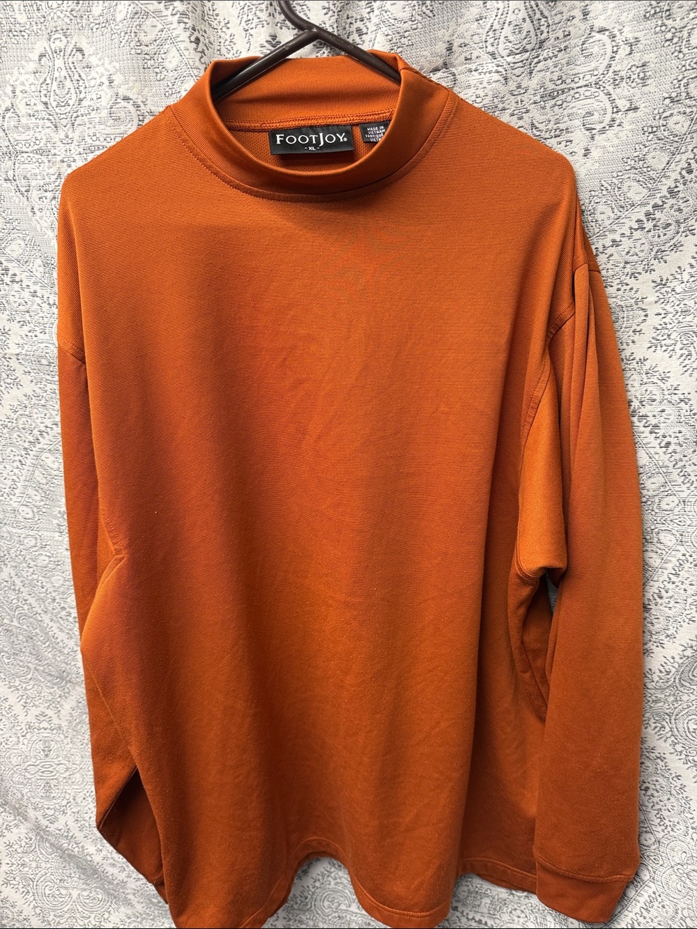FootJoy Men's Rust Orange Turtleneck Sweater - XL